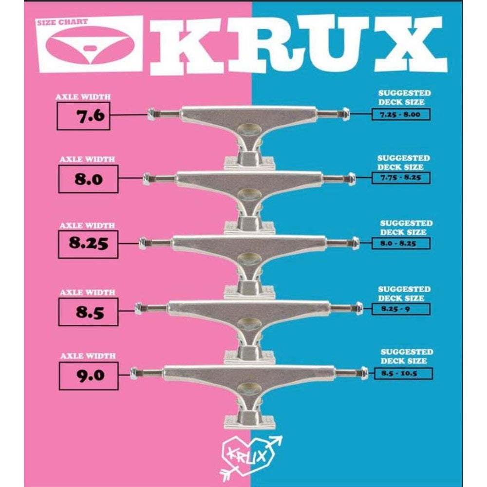 Krux 8.5" Stranger Things Crew Skateboard Trucks - The Snowboard Shop