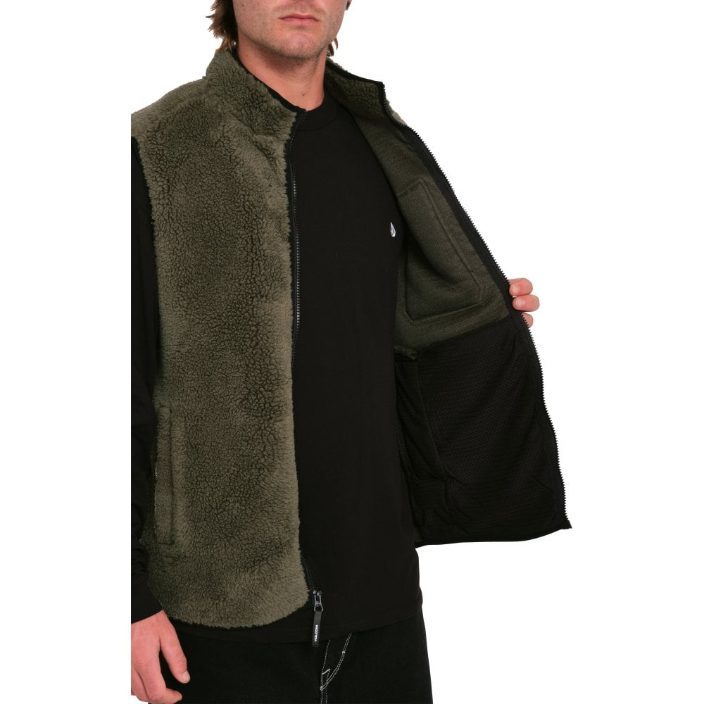 Volcom Muzzer Fuzzar Zip Vest Fleece - The Snowboard Shop