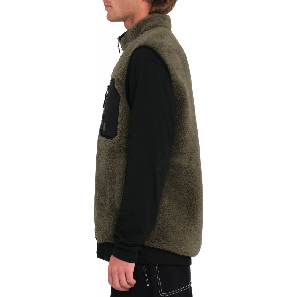Volcom Muzzer Fuzzar Zip Vest Fleece - The Snowboard Shop