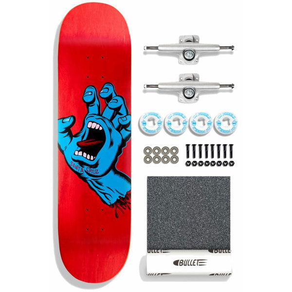 Santa Cruz Screaming Hand DIY Kit Complete Skateboard - 8" - The Snowboard Shop