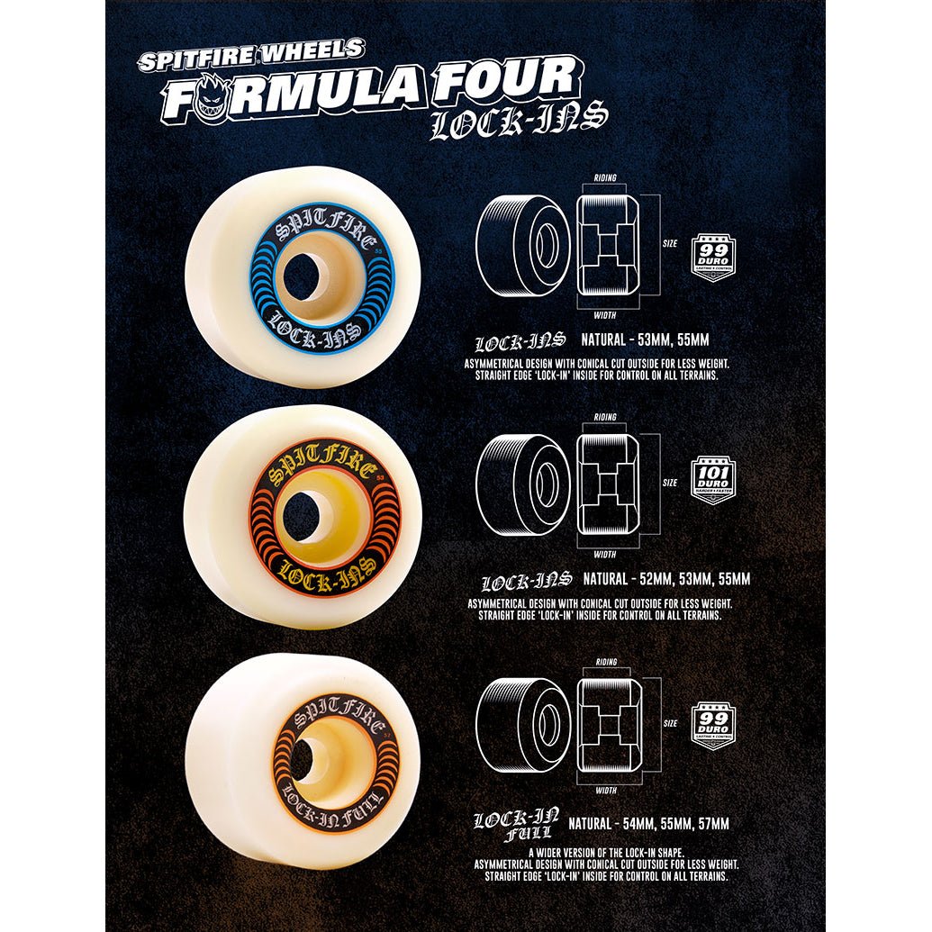 Spitfire Formula Four Lock In Full (Orange) Skateboard Wheels - The Snowboard Shop